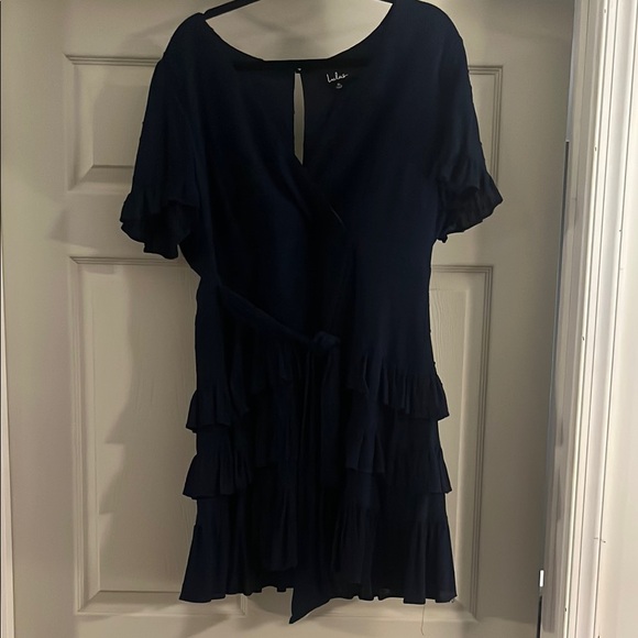 Lulus Dresses & Skirts - Lulus Navy Ruffle Wrap Dress